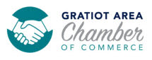 Gratiot Area Chamber of Commerce logo, handshake symbol.